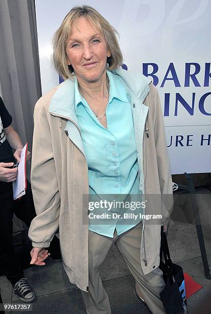 Peta President Ingrid E. Newkirk attends the dedication ceremony of PETA's the Bob Barker Building on March 10, 2010 in Los Angeles, California.