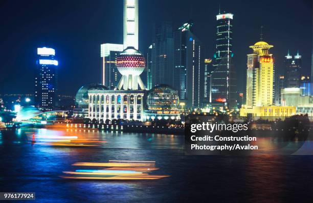 Night vew of Pudong business district, Shanghai, China.