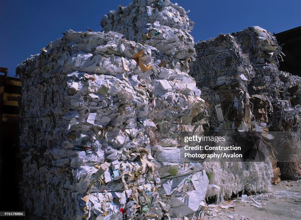 Waste paper at collecting point