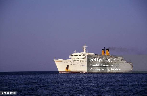 Ferry at archipelago of Dodecanese - Greece.