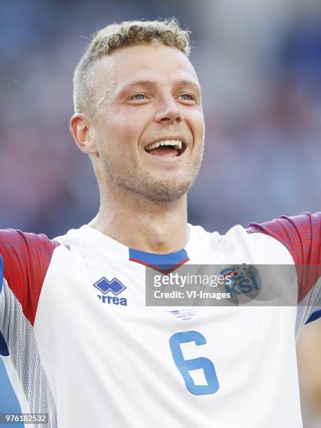 Ragnar Sigurdsson of Iceland during the 2018 FIFA World Cup Russia group D match between Argentina and Iceland at the Spartak Stadium on June 16,...