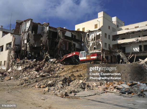 Demolition of building - Island of Mallorca - Balearic Islands - Spain.