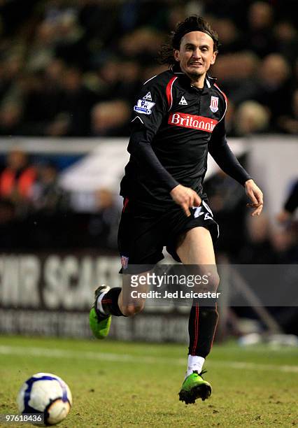 Tuncay Sanli of Stoke City in action during the Barclays Premier League match between Burnley and Stoke City at Turfmoor Ground on March 10, 2010 in...