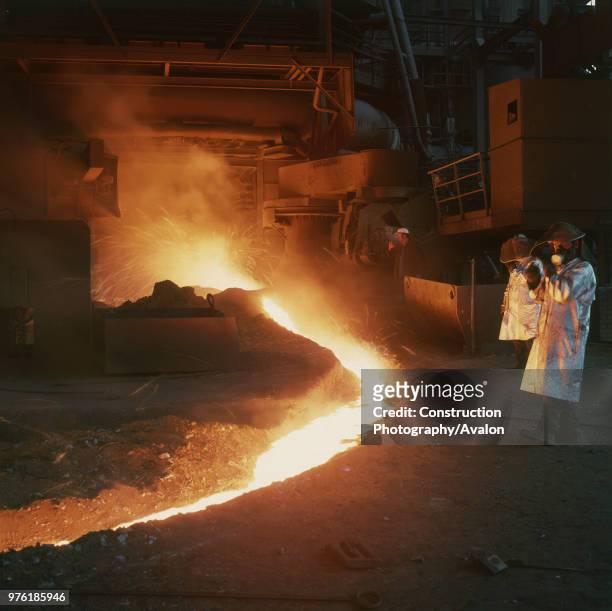 Furnace - Pouring Molten Steel in Foundry.