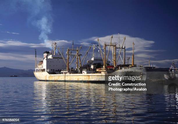 Freighter - harbour of Puerto Deseado - region of Patagonia - Argentina.