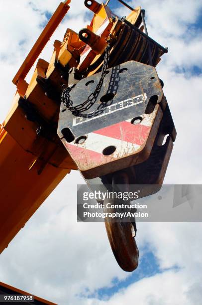 Detail of hook on a mobile crane.