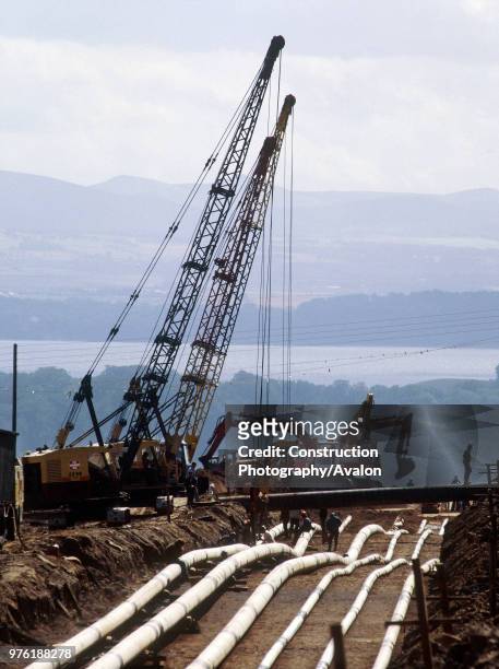 Gas pipeline construction, Fife, East Scotland, UK,.