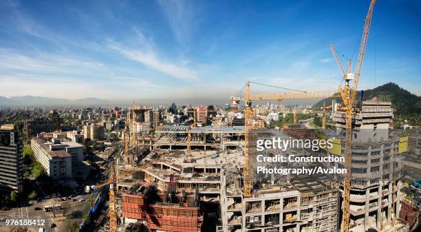 Construction of the mall Costanera Center, Santiago, Chile, It will be the highest Skycraper in South America.