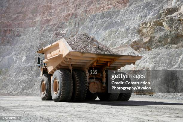 Dumper Truck transporting Ore out of Copper mine, Escondida, Chile.