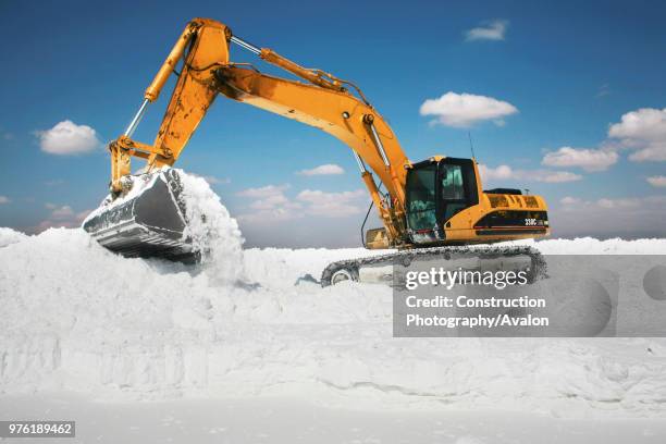 Dumper Truck working in salt hill in the Salar de Atacama.