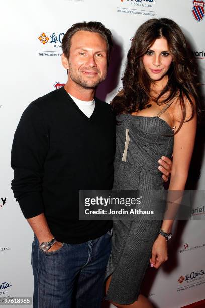 Christian Slater and Hope Dworaczyk attend the 6th Annual K-Swiss Desert Smash - Day 1 at La Quinta Resort and Club on March 9, 2010 in La Quinta,...