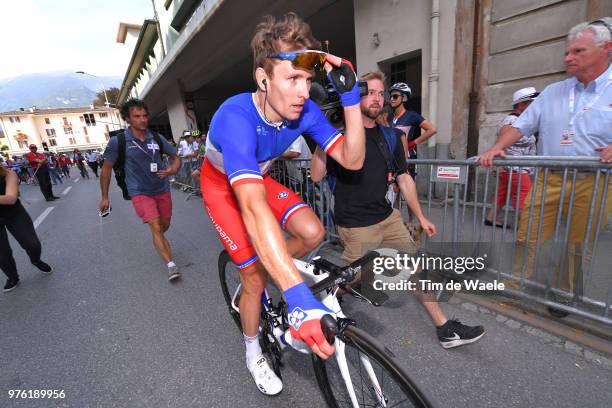 Arrival / Arnaud Demare of France and Team Groupama FDJ / Celebration / during the 82nd Tour of Switzerland 2018, Stage 8 a a 123,8km stage from...