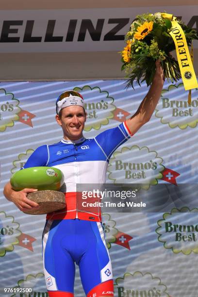 Podium / Arnaud Demare of France and Team Groupama FDJ / Celebration / during the 82nd Tour of Switzerland 2018, Stage 8 a a 123,8km stage from...