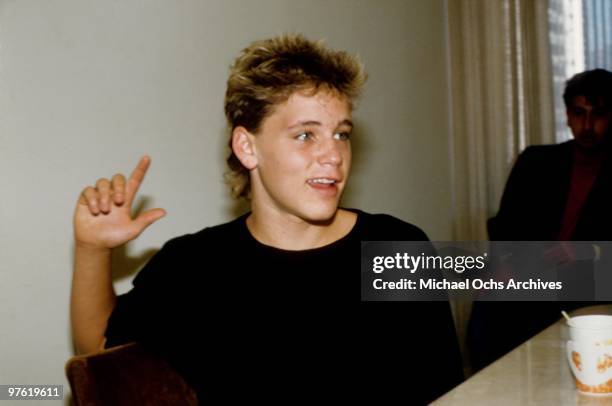 Actor Corey Haim poses for a portrait in July 1987 in Los Angeles, California.