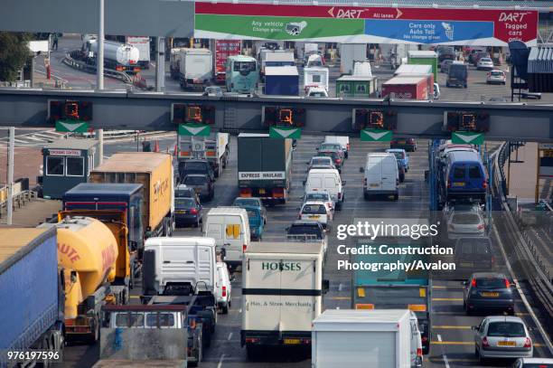 Congestion on the Dartford Crossing toll, London.