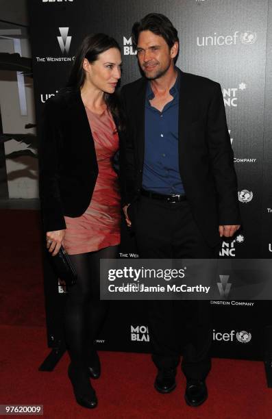 Actress Claire Forlani and Dougray Scott arrive at the Montblanc Charity Cocktail hosted by The Weinstein Company to benefit UNICEF held at Soho...