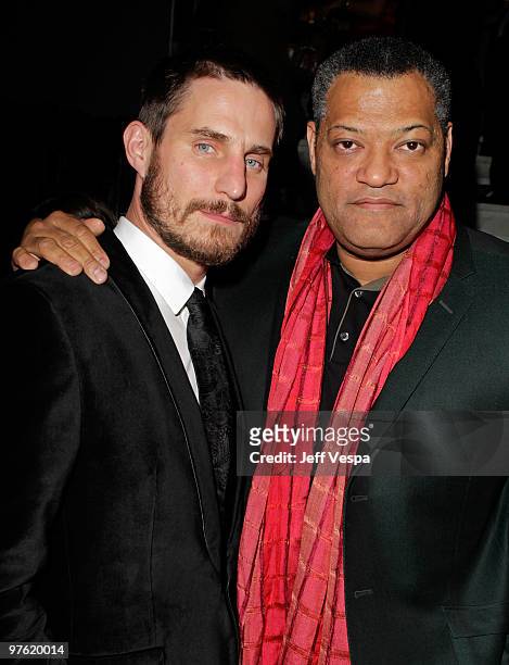 Actors Clemens Schick and Laurence Fishburne attend the Montblanc Charity Cocktail hosted by The Weinstein Company to benefit UNICEF held at Soho...