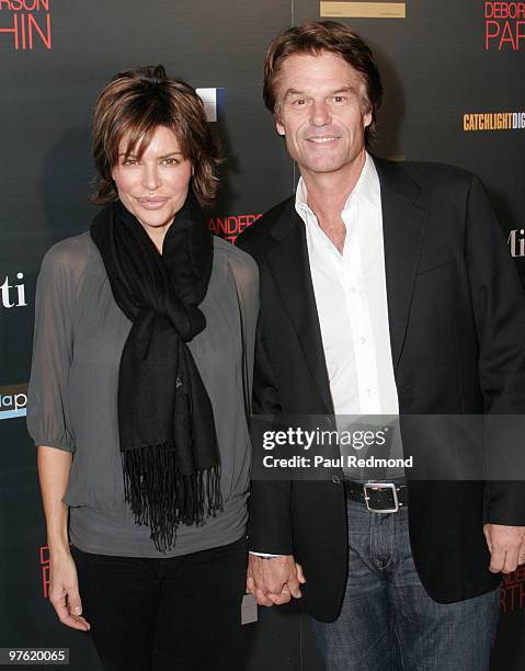 Actress Lisa Rinna and actor Harry Hamlin attends Deborah Anderson's Book Launch Party for "Paperthin" at Minotti-LA on December 10, 2008 in Los...