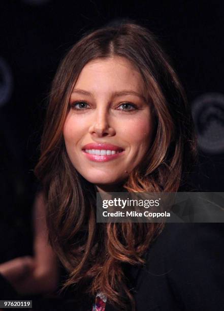 Actress Jessica Biel attends the premiere of "Summit on the Summit: Kilimanjaro" at the Tribeca Grand Hotel on March 10, 2010 in New York City.