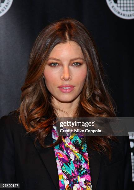 Actress Jessica Biel attends the premiere of "Summit on the Summit: Kilimanjaro" at the Tribeca Grand Hotel on March 10, 2010 in New York City.