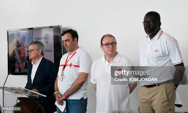 Provincial President of the Spanish Red Cross in Valencia Rafael Gandia, head of the Spanish Red Cross emergency unit Inigo Vila, head of the Spanish...