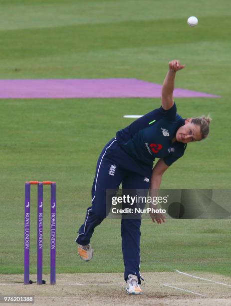 Laura Marsh of England Women during Women's One Day International Series match between England Women against South Africa Women at The Spitfire...