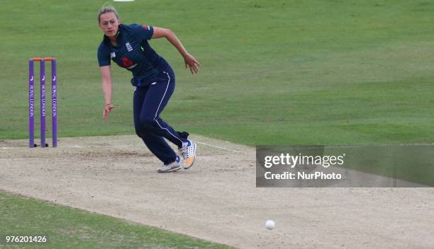 Laura Marsh of England Women during Women's One Day International Series match between England Women against South Africa Women at The Spitfire...