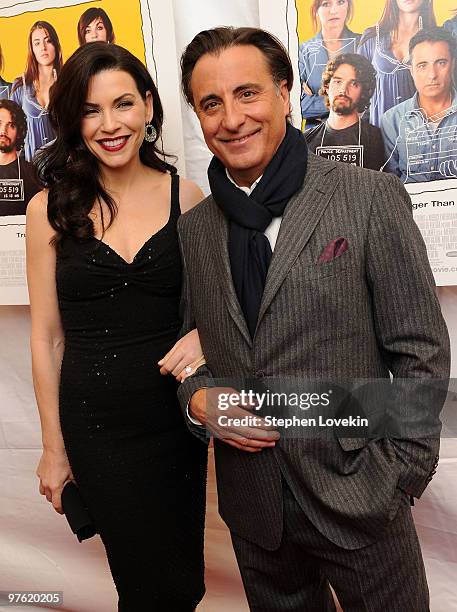 Actress Julianna Margulies and actor Andy Garcia attend the premiere of "City Island" at The Directors Guild of America Theater on March 10, 2010 in...