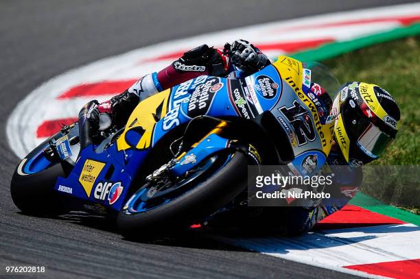 The Swiss rider, Thomas Luthi of EG 0 Marc VS Team with his Honda during the Qualifying, Moto GP of Catalunya at Circuit de Catalunya on June 16,...