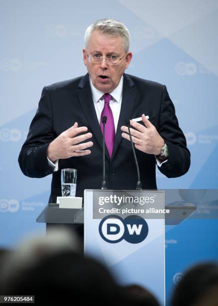 June 2018, Germany, Berlin: Peter Limbourg, director of the Deutsche Welle, delivers a speech during the ceremony '65 Jahre Deutsche Welle' at the...