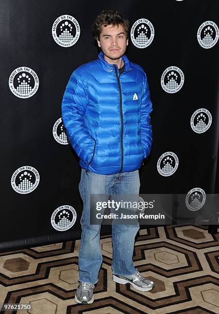 Actor Emile Hirsch attends the premiere of "Summit on the Summit: Kilimanjaro" at the Tribeca Grand Hotel on March 10, 2010 in New York City.