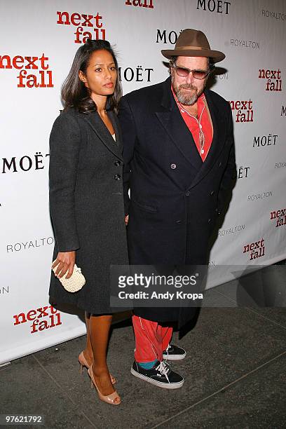 Rula Jebreal and Julian Schnabel attend the VIP performance of "Next Fall" on Broadway at the Helen Hayes Theatre on March 10, 2010 in New York City.