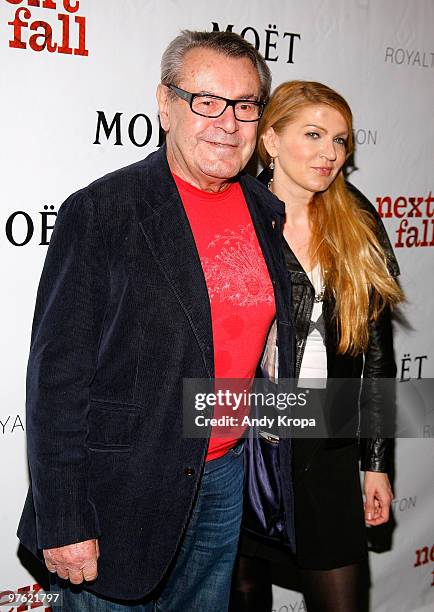 Director Milos Forman and Martina Zborilova attend the VIP performance of "Next Fall" on Broadway at the Helen Hayes Theatre on March 10, 2010 in New...