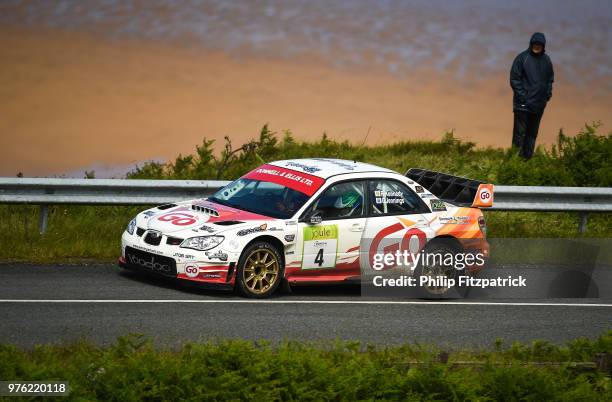 Letterkenny , Ireland - 16 June 2018; Garry Jennings and Rory Kennedy in a Subaru Impreza WRC S12B during stage 10 Knockalla in the Joule Donegal...