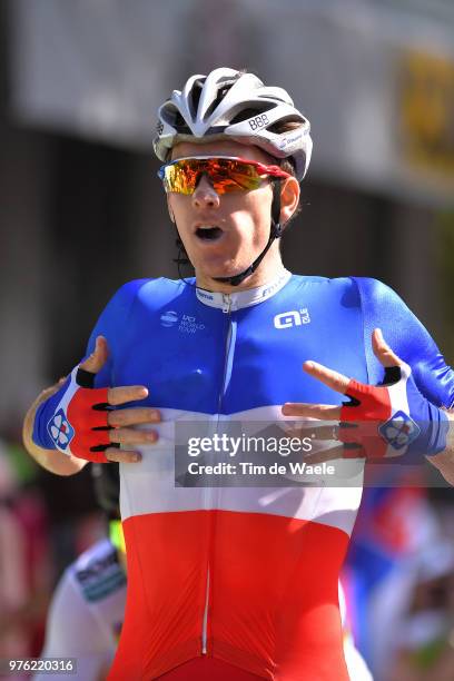 Arrival / Arnaud Demare of France and Team Groupama FDJ / Celebration / during the 82nd Tour of Switzerland 2018, Stage 8 a a 123,8km stage from...