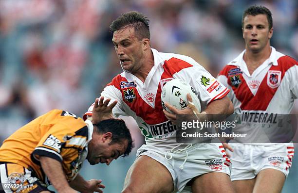 Wayne Bartrim of the Dragons in action during the round 2 NRL match between the St George Illawarra Dragons and Wests Tigers played at the Sydney...