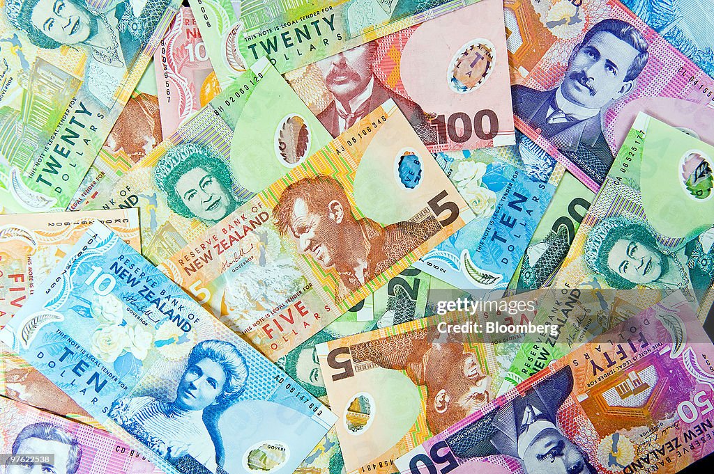 New Zealand Currency In Various Denominations is Displayed In Wellington