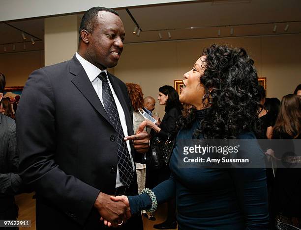 Rwandan Ambassador Eugene-Richard Gasana and actress Lynn Whitfield attend an Evening of Ethical Shopping hosted by Same Sky, FEED Foundation & Hands...