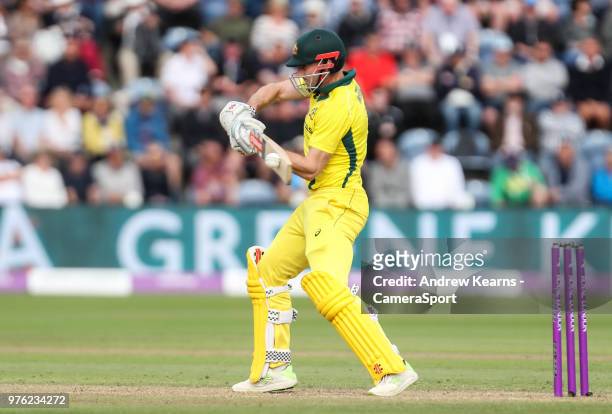 Australia's Shaun Marsh hits the ball to the boundary for four during the Royal London One-Day Series 2nd ODI between England and Australia at Sophia...
