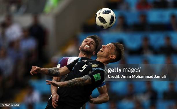 Lucas Biglia of Argentina in action during the 2018 FIFA World Cup Russia group D match between Argentina and Iceland at Spartak Stadium on June 16,...