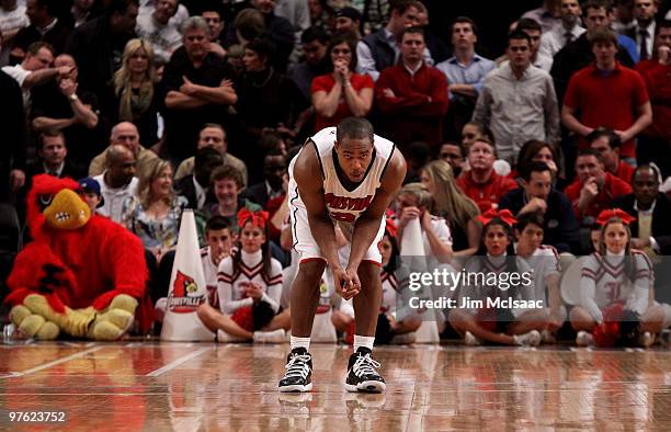 Preston Knowles of the Louisville Cardinals reacts after losing to the Cincinnati Bearcats during the second round of 2010 NCAA Big East Tournament...