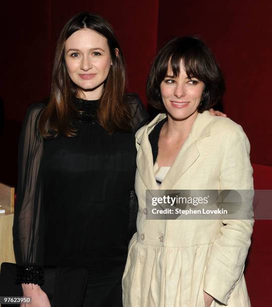 Actresses Emily Mortimer and Parker Posey attend the after party for the premiere of "City Island" at Rouge Tomate on March 10, 2010 in New York City.