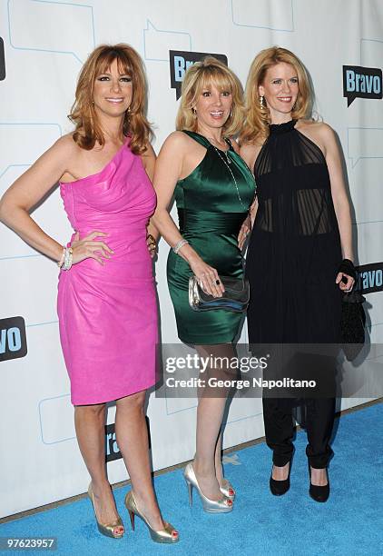 Jill Zarin, Ramona Singer and Alex McCord attends Bravo's 2010 Upfront Party at Skylight Studio on March 10, 2010 in New York City.