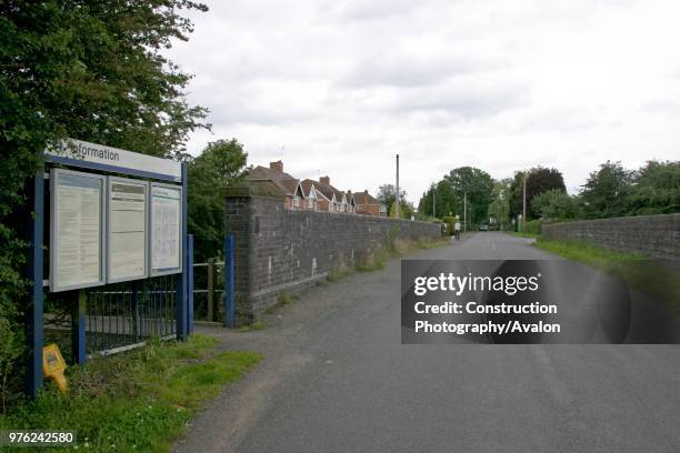 Entrance road to The Lakes statiion, Warwickshire showing traveller information, timetables etc 10th July 2007.