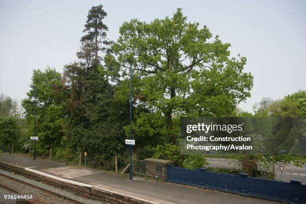 General platform view of Albrighton station, Shropshire 28th April 2007.