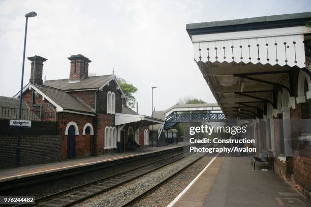 General platform view of Albrighton station, Shropshire 28th April 2007.