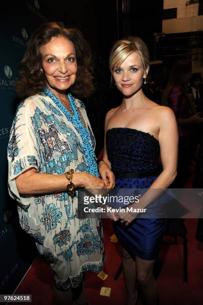 Exclusive* Diane Von Furstenberg and Honorary Chairperson of the Avon Foundation for Women Reese Witherspoon attends Vital Voices 2010 Global...
