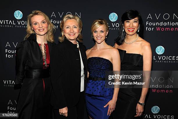 Exclusive* Alyse Nelson, President and CEO of Vital Voices, Secretary of State Hillary Clinton, Honorary Chairperson of the Avon Foundation for Women...