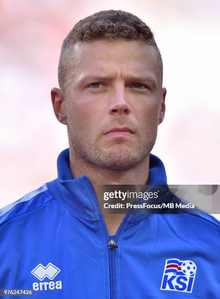 Ragnar Sigurdsson of Iceland during the 2018 FIFA World Cup Russia group D match between Argentina and Iceland at Spartak Stadium on June 16, 2018 in...