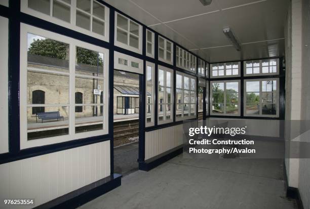 The interior of the recently renovated heritage waiting room at Market Rasen station, Lincolnshire 10th May 2007.